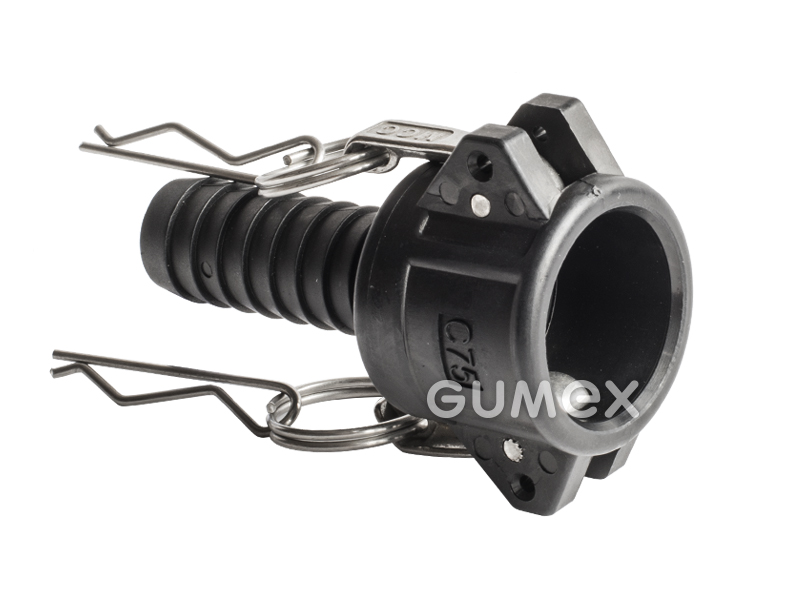 KAMLOK Kupplung DN20, Schlauchdorn 13mm, 8,5bar, Dichtung EPDM, Polypropylen, -20°C/+70°C, schwarz, 